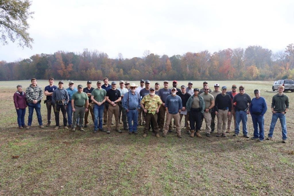 Competitor at an outdoor shooting event